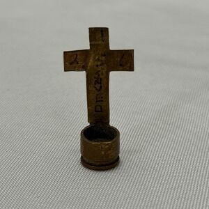 7.62 Bullet Casing Cross Handmade Brass Trench Art Religious Decor Military